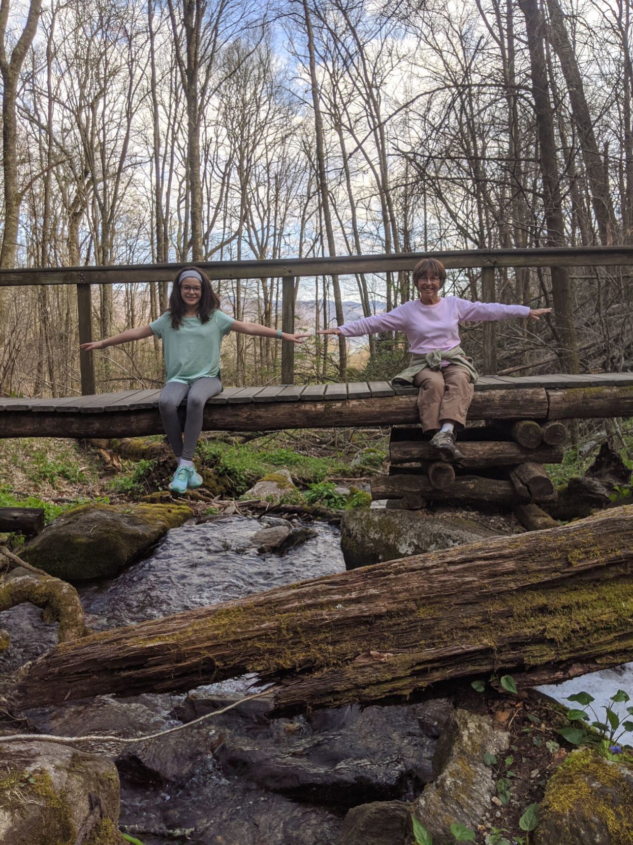 Mountains to Sea Trail bridge social distancing on trail.jpg